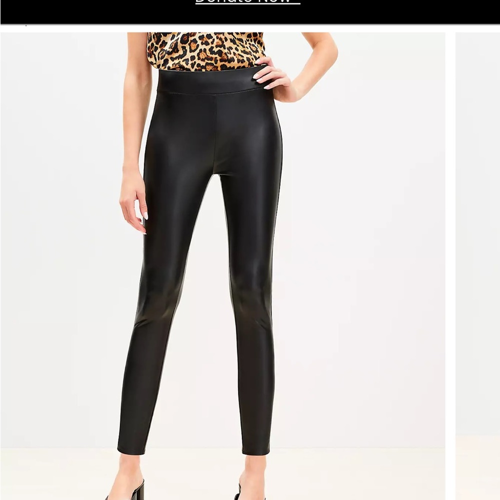 Loft. Size medium. Faux leather leggings. Never worn. New with tags